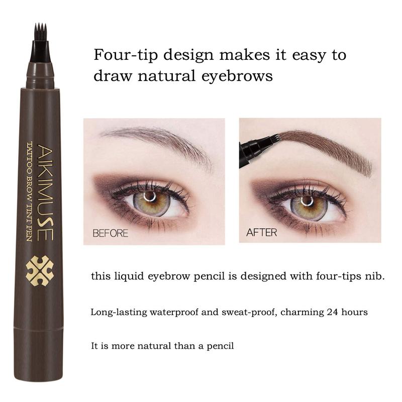 Liquid Eyebrow Pen Waterproof Microblading Eyebrow Pencil with a Micro-Fork Tip Applicator Creates Natural Looking Brows Effortlessly Makeup Smooth