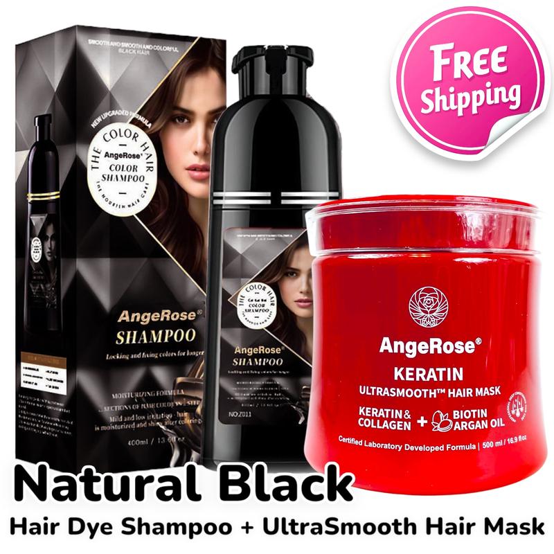 AngeRose Hair Color Shampoo, Instant Grey Hair Coverage, Multi-Color: Wine Red, Chestnut Brown, Nature Black, Perfect Gifts for Women&Men color shampoo 3-in-1 hair