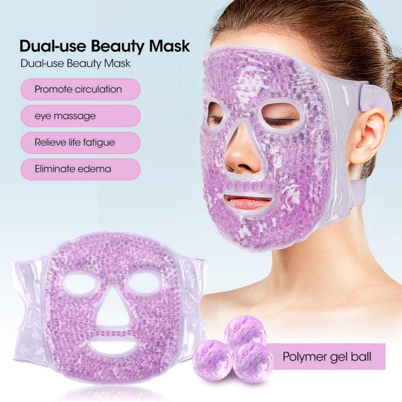 Ice Face Mask with Adjustable Elastic Strap, Multi-purpose Gel Eye Mask Face Mask, Hot & Cold Compress Sleeping Gel Mask, Christmas Gift