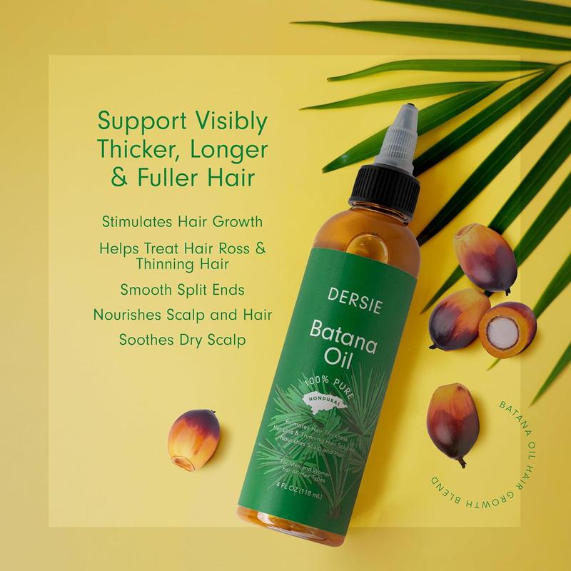 Batana Oil: Dr. Sebi Organic Raw Honduras Oil for Hair Growth - 100% Pure & Natural for Thicker, Stronger Hair - 4 FL OZ