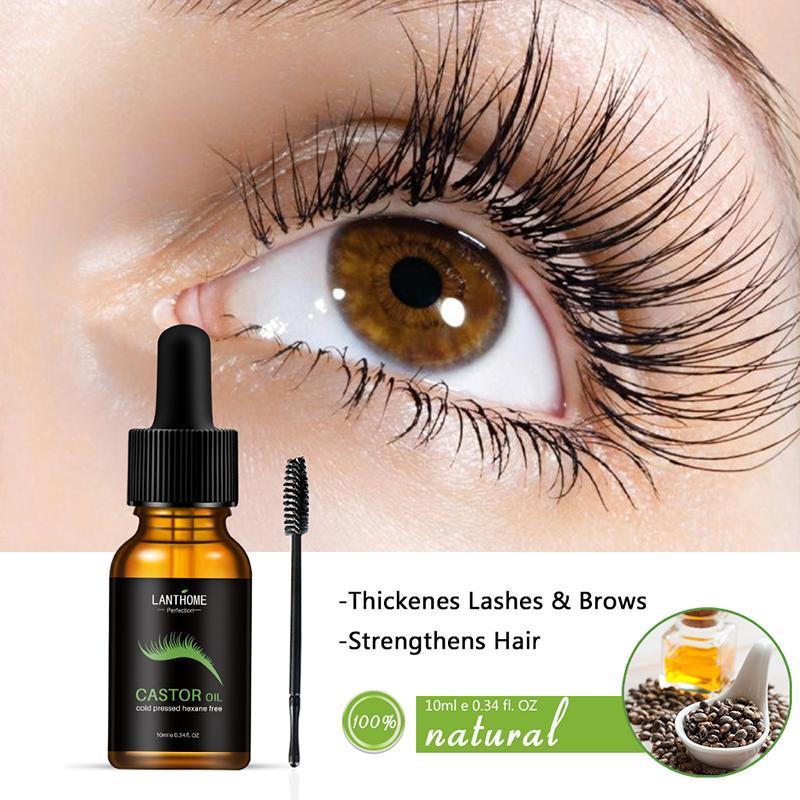 Lanthome Eyelash Serum, Moisturizing Natural Castor Oil, Professional Cold Pressed Eye Lash Extensions Product for Women & Girls,10ml Comfort Skin Care