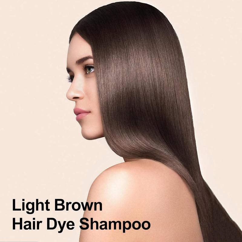 Light Brown Argan oil Hair Dye Shampoo,3-in-1 Natural Hair Color +100% Gray Hair Coverage in mins,Easy To Use At Home Salon, Haircare Radiant