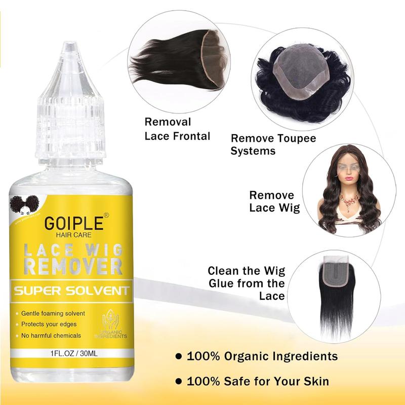 Waterproof Lace Front Wig Glue 1.28OZ with Tools, Hair Wax Stick, Wig Caps, Edge Control Wax, Elastic Band, Dual Brush, and Remover for Easy Application and Styling.