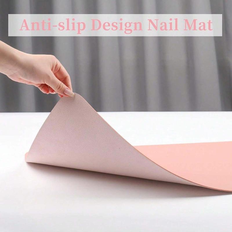 Nail Art Table Mat, Soft Nail Art Training Pad, PU Leather Nail Mat, Acrylic Nail Training Mat, Washable Foldable Nail Rest Pillow Mat, Nail Art Supplies