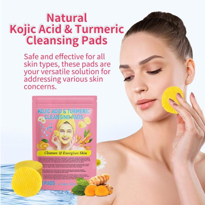 Turmeric Cleansing Pads, 1 Pack 2 Packs(40pcs pack) Gentle Exfoliating Facial Pads, Facial Skin Care Pads, Skin Care Tools for Women