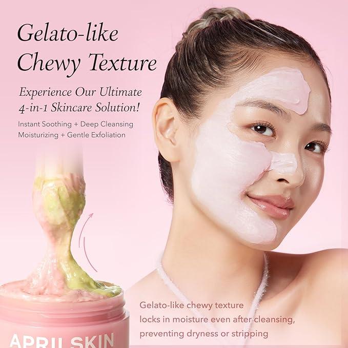 APRILSKIN Pink Aloe Facial Polish Cleanser | Gentle Exfoliation with Mungbean & Soybean Scrub | Removes Waterproof Makeup & Sunscreen | Non-Comedogenic Cleanser for All Skin Types | Korean Skincare