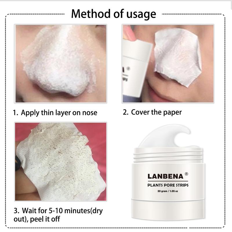 LANBENA Blackheads & Whiteheads Removal Mask: 30g of Powerful Exfoliation, Nasal Patch for Deep Blackhands Cleansing – Unlock Clearer Skin with Gentle and Effective Pore Care. Skincare Aloe Peeling Gel Comfort