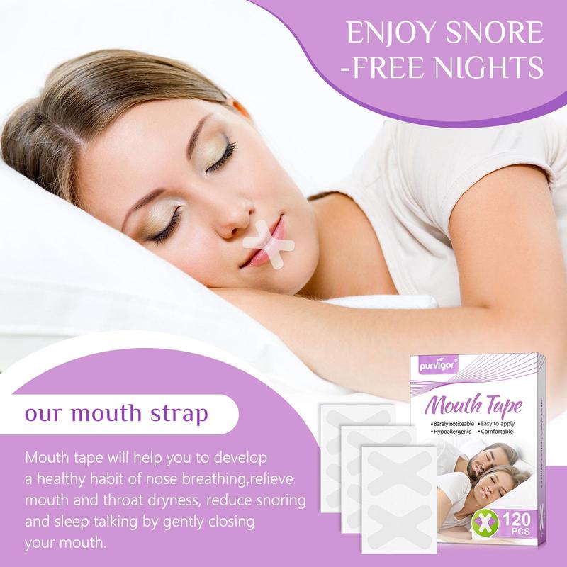 Mouth Tape, 120pcs box X-shaped Sleep Mouth Tape, Sleep Aid Tape, Skin Care Tool for Women & Men