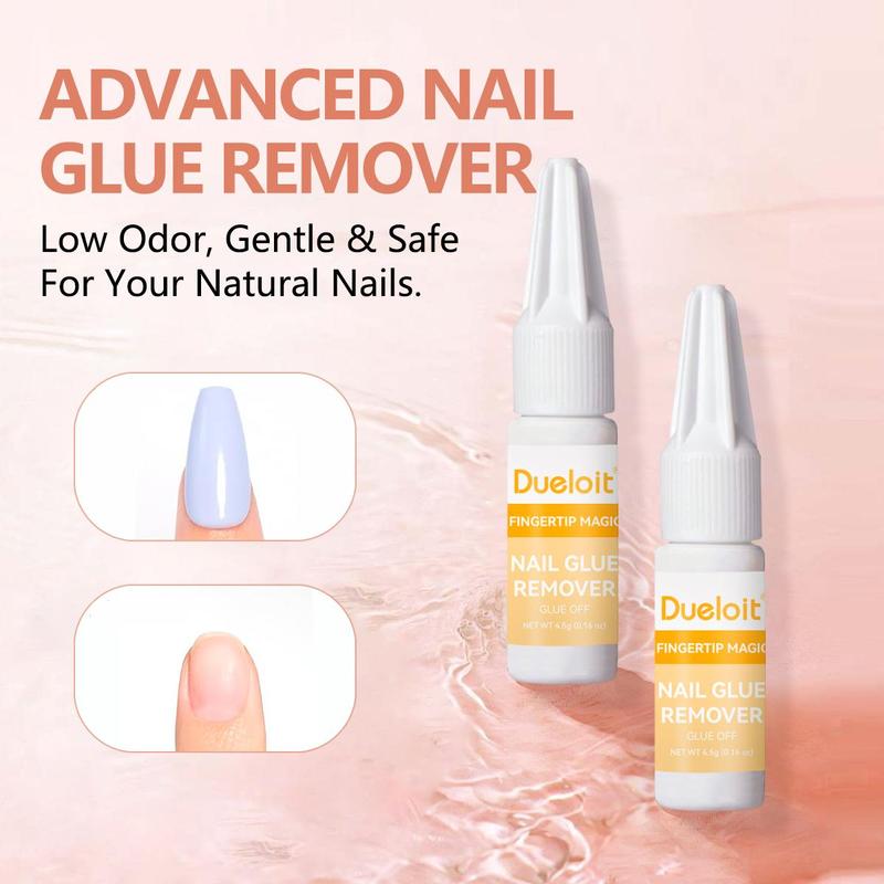 Vitamin E Nail Glue Remover, 2 Counts set Gentle Nail Polish Remover, Low Odor Nail Art Remover, Manicure & Pedicure Tool for Women & Girls