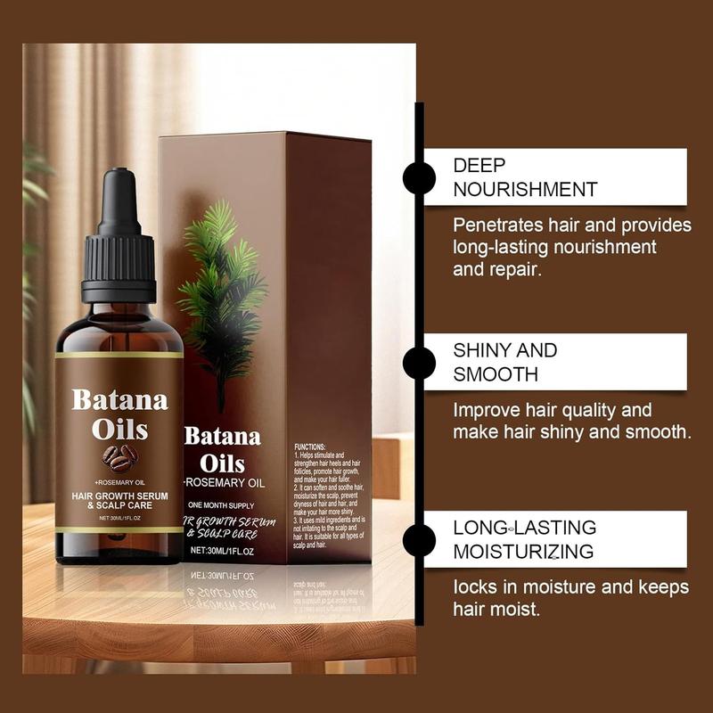 Batana Oil with Rosemary for Hair Growth - Nourish Scalp & Detox for Strong &Healthy Hair, Organic Batana Oil with Rosemary - Reduce Hair Loss & Detox Your Scalp (30 mL) Haircare Rosemary Oil