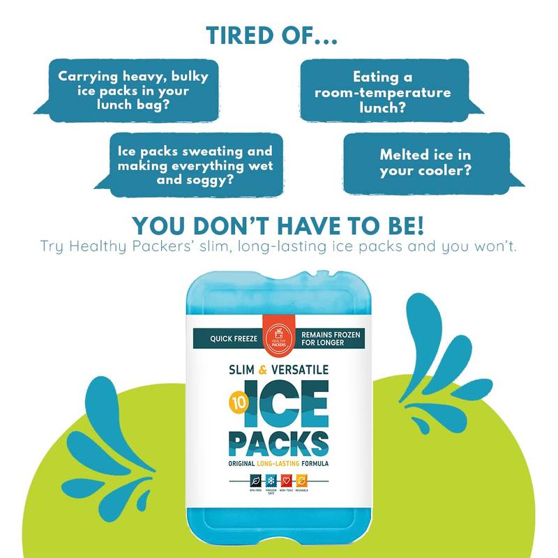 Cool Pack Slim LongLasting Ice Packs Great for Coolers or Lunch Box