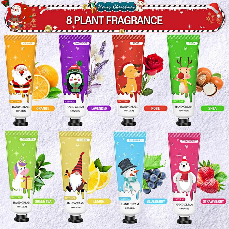 Hand Cream Gift Set Natural Plant Fragrance Shea Hand Lotion for Dry Cracked Hands Christmas Gifts for Women Mom Girls, Unique Christmas Stocking Stuffers, 8 Different Fragrances