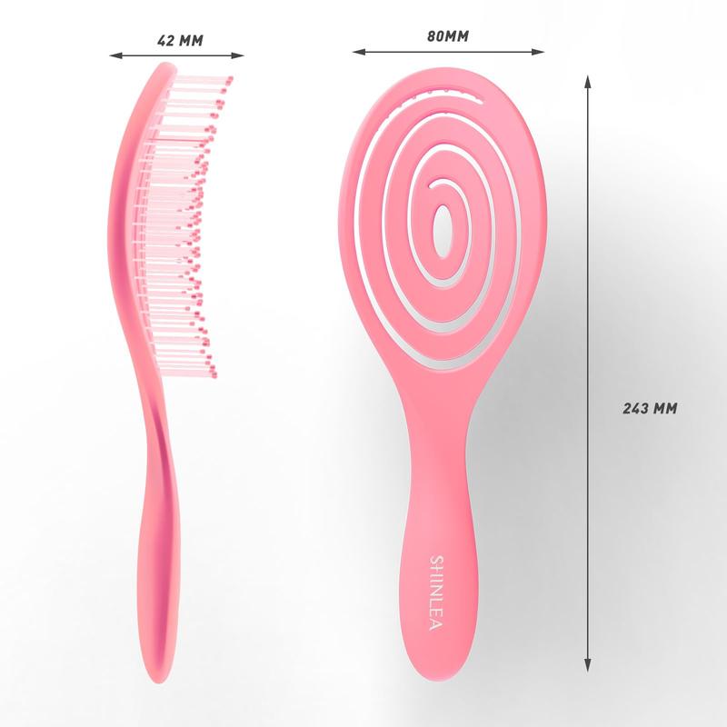 Detangle Hair Brush | Detangling Wet & Dry Spiral Hairbrush | Mother's Gift for Women, Men, Kids | Vented Detangler for Blow Drying | Glide Through Tangles For All Hair Types (Pink) detangler spray