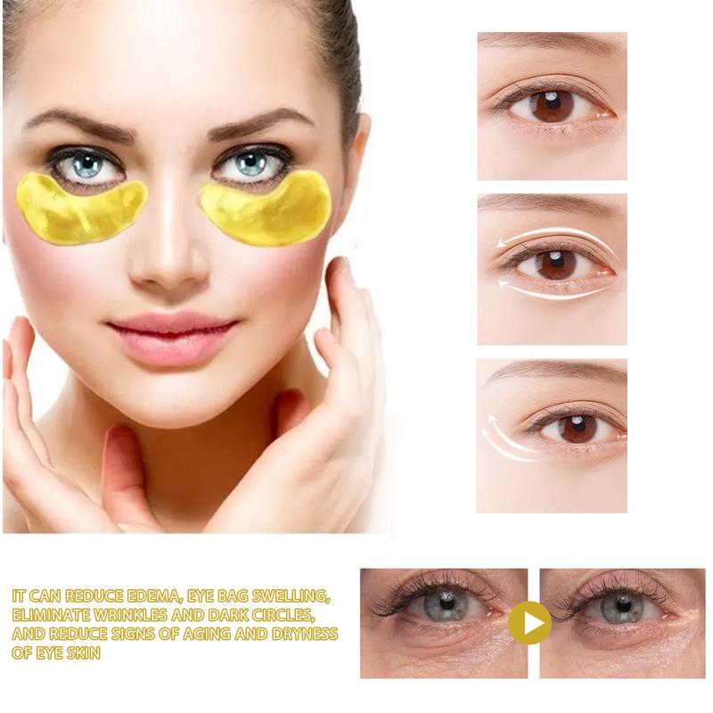 24K Gold Eye Treatment Mask,60pcs set Tightening and Lifting Eyecare Patch, Hydrating Brightening& Firming Éye Sticker,  Moisture Comfort