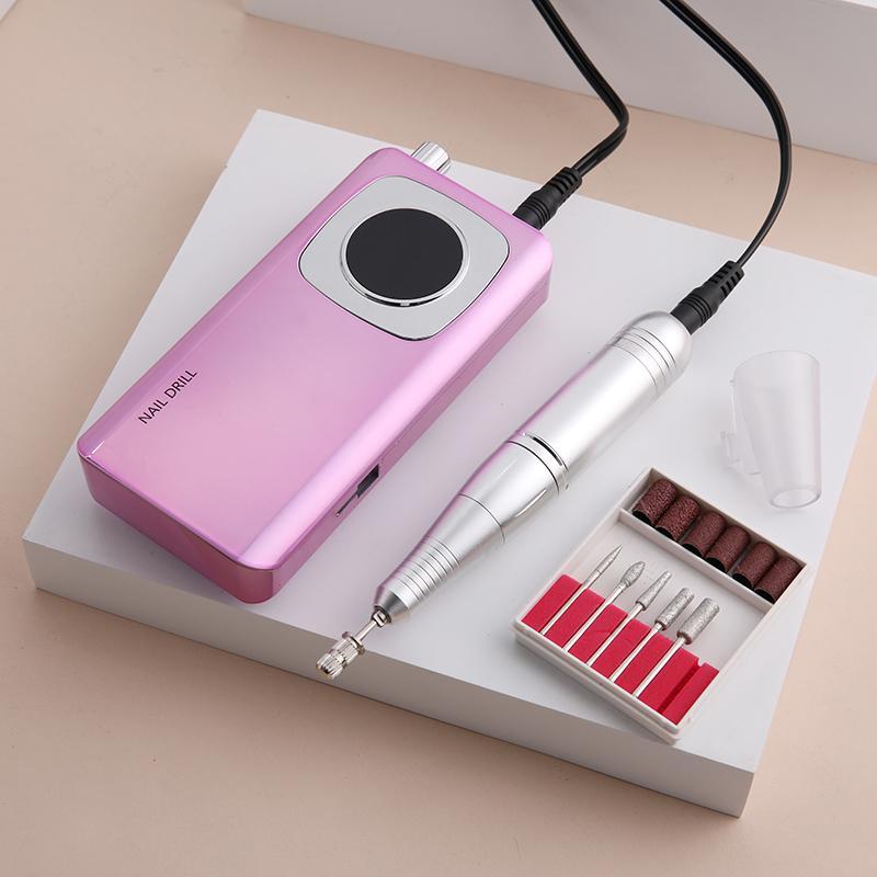 Professional Electric Nail Drill Machine, 1 Set Nail Drill Machine with LCD Display & Multifunctional Polishing Head, Manicure Pedicure Tools, Nails Polishing Tool for Home & Salon Use, Gift for Nail Art Lovers