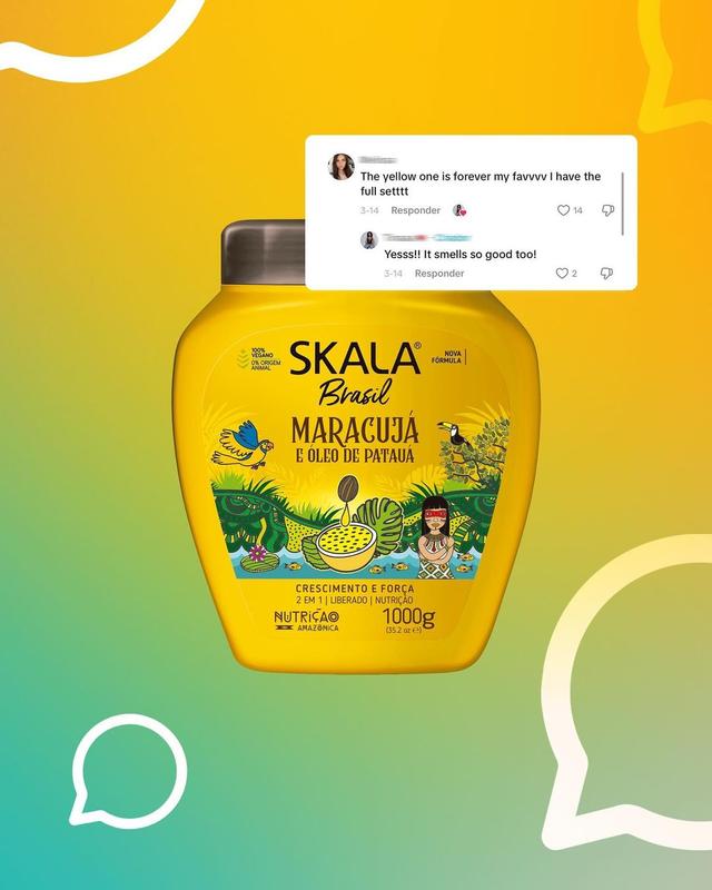 Skala Hair Care Set: Mais Cachos 2-in-1 Treatment & Passion Fruit Patauá Oil Cream - Brazilian Viral Curly Hair - 35.27 Oz Each Comfort