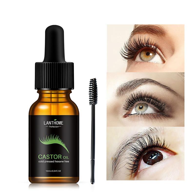 Lanthome Eyelash Serum, Moisturizing Natural Castor Oil, Professional Cold Pressed Eye Lash Extensions Product for Women & Girls,10ml Comfort Skin Care