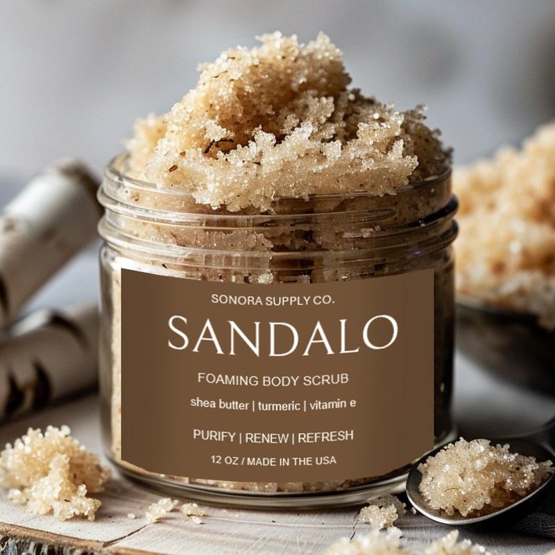 Men's Body Scrub - SANDALO Sandalwood + Shea Butter + Turmeric + Vitamin E Body Scrub for Men