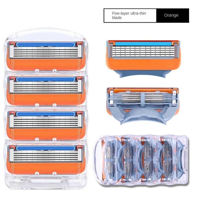 Shaving Razor Blades Set, Men's Razor Holder & 5-Layer Blades Set, Suitable for Leg, Arm, Armpit Hair Removal, Daily Face Care Supplies