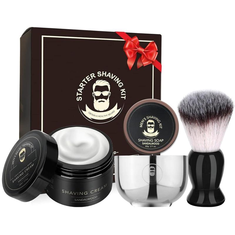 Shaving Kit for Men, Include Shaving Soap for Men, Shaving Brush, Shaving Cream, Shaving Bowl Mens Shaving Kit Aftershave Gift Set for Men Him Husband Boyfriend