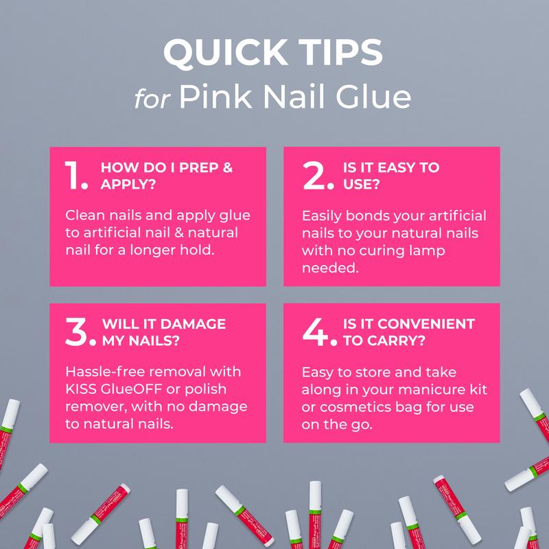 KISS Pink Gel Nail Glue – 5 Pieces