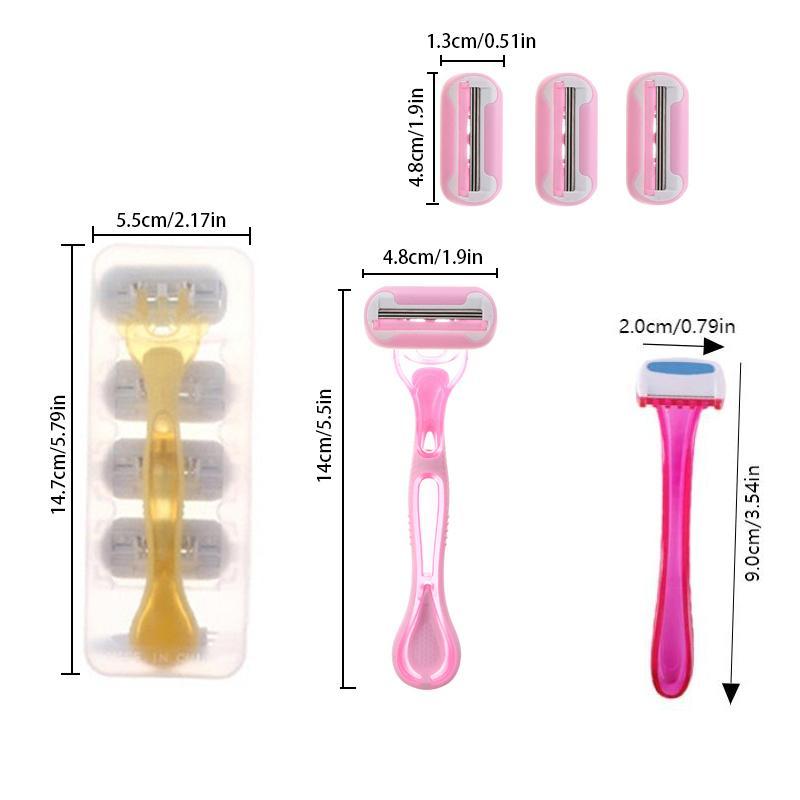 T-shaped Razor with Replacement Disposable Razor Blades Set, 5 Counts set Razor Blades with Box, Manual Body Hair Removal Tool for Women & Men