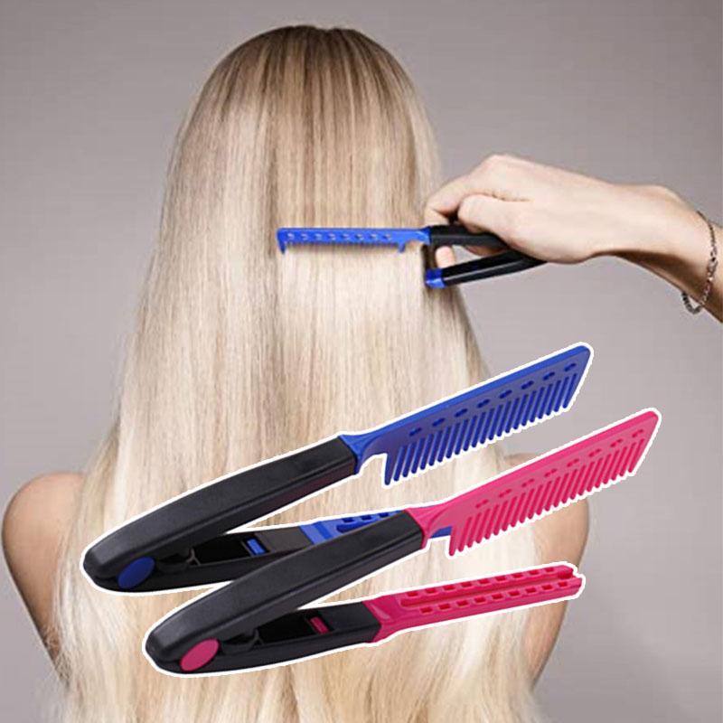 V-type Hair Straightener, 1 Count Hair Brush, Hair Comb, Hair Styling Tools, Portable Folding Hair Comb, Hair Care & Styling Supplies For Home Salon