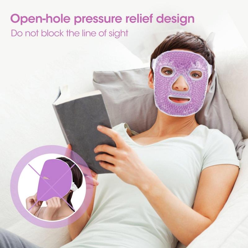 Ice Face Mask with Adjustable Elastic Strap, Multi-purpose Gel Eye Mask Face Mask, Hot & Cold Compress Sleeping Gel Mask, Christmas Gift