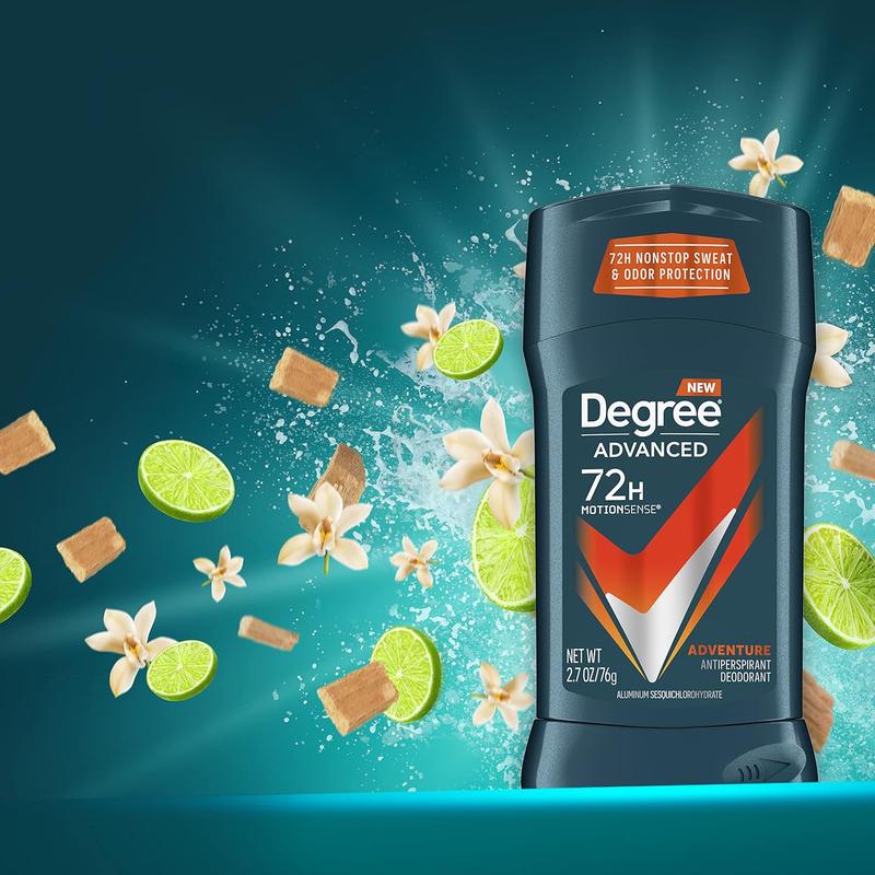 Degree Men Antiperspirant Deodorant Adventure Freshness and Odor Protection Deodorant for Men 2.7 Oz, (Pack of 4) Woodsy, Stick