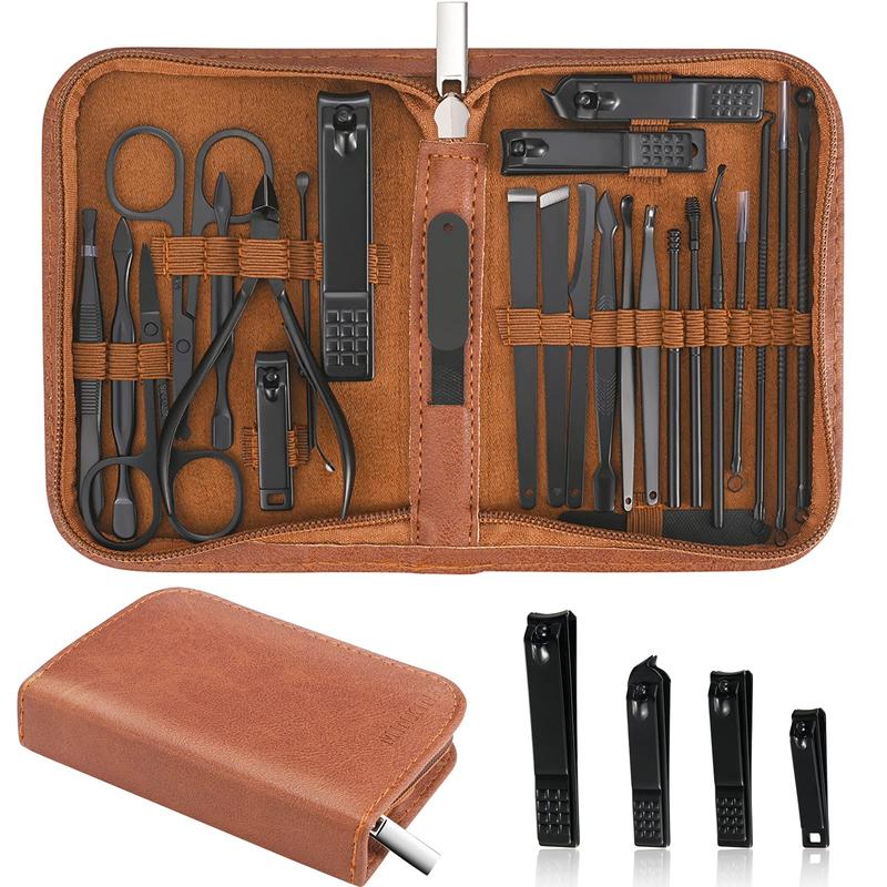 Manicure Set Professional Nail Clipper Kit-26 Pieces Stainless Steel Manicure Kit,Nail Care Tools with Luxurious Travel Case summer gift