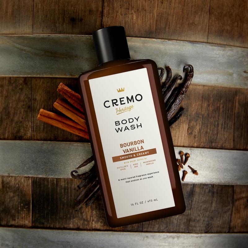 Cremo Mens Body Wash, 16 Oz, Bourbon Vanilla Scent