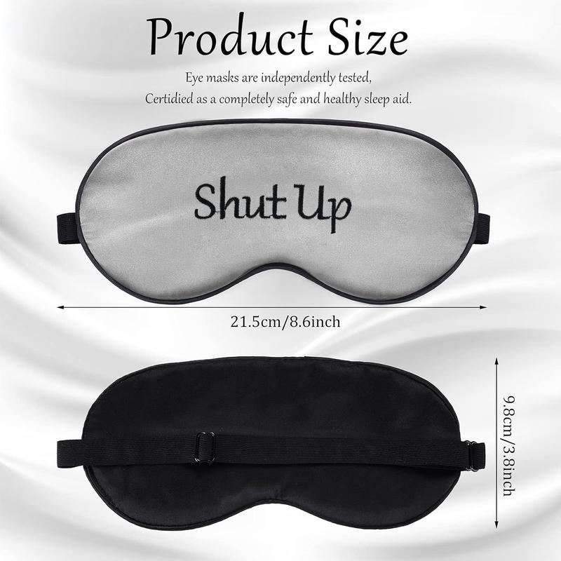 4 count Funny Sleep Mask Silk Eye Mask Soft Blackout Blindfold with Adjustable Strap Sleeping Eye Cover Mask for Women Men Travel, Nap, Meditation (Black, Gray, Pink, Purple)