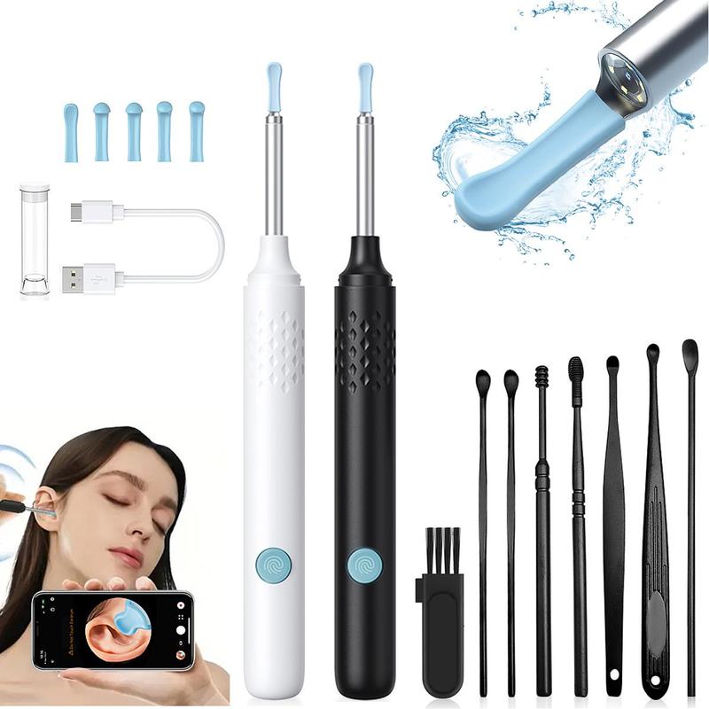 Wireless Visual Ear Pick, 1 Box Rechargeable Ear Wax Removal Kit, Intelligent Ear Wax Remover with Ear Scoop, Ear Cleaning Kit