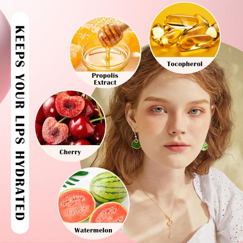 Honey Pot Lip Balm,3PCS Bee Lip Balm Honey Pot Cherry Watermelon Lip Scrub,Fade Lip Lines Prevention Dry and Cracked Lip Mask Overnight (Honey+Watermelon+Cherry)