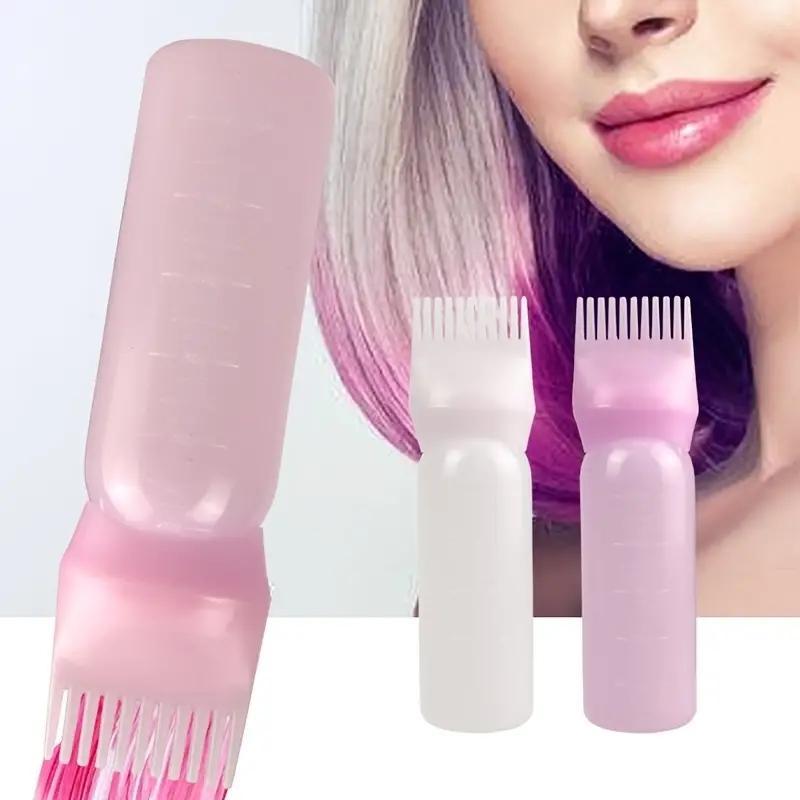 Clear Empty Hair Dye Bottle With Applicator Brush & Scale, Portable Root Comb Applicator Bottle, Professional Hair Colouring Comb, Salon Hair Coloring Styling Tool, Christmas Gift