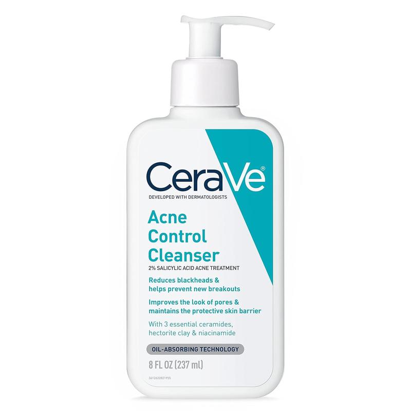 CeraVe Acne Treatment Face Wash | Salicylic Acid Cleanser with Purifying Clay, Niacinamide, and Ceramides | Pore Control and Blackhead Remover