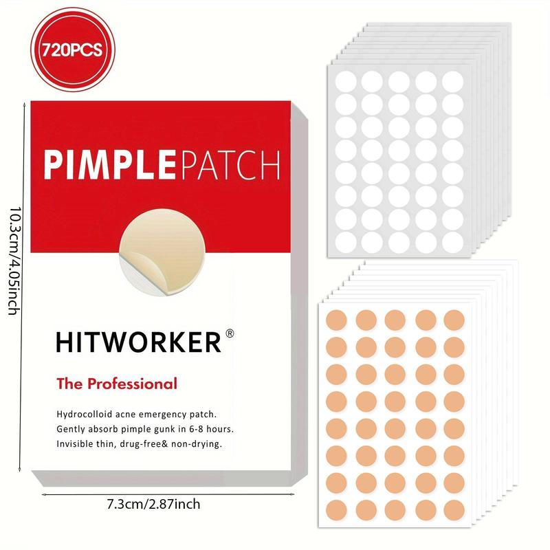 Pimple Patch, 720pcs box Hydrocolloid Acne Cover Patches, Professional Skin Care Products for Women & Men, Facial Skin Care Products, Christmas Gift