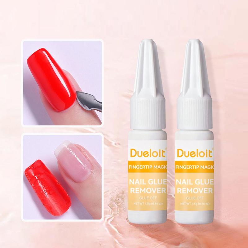 Vitamin E Nail Glue Remover, 2 Counts set Gentle Nail Polish Remover, Low Odor Nail Art Remover, Manicure & Pedicure Tool for Women & Girls