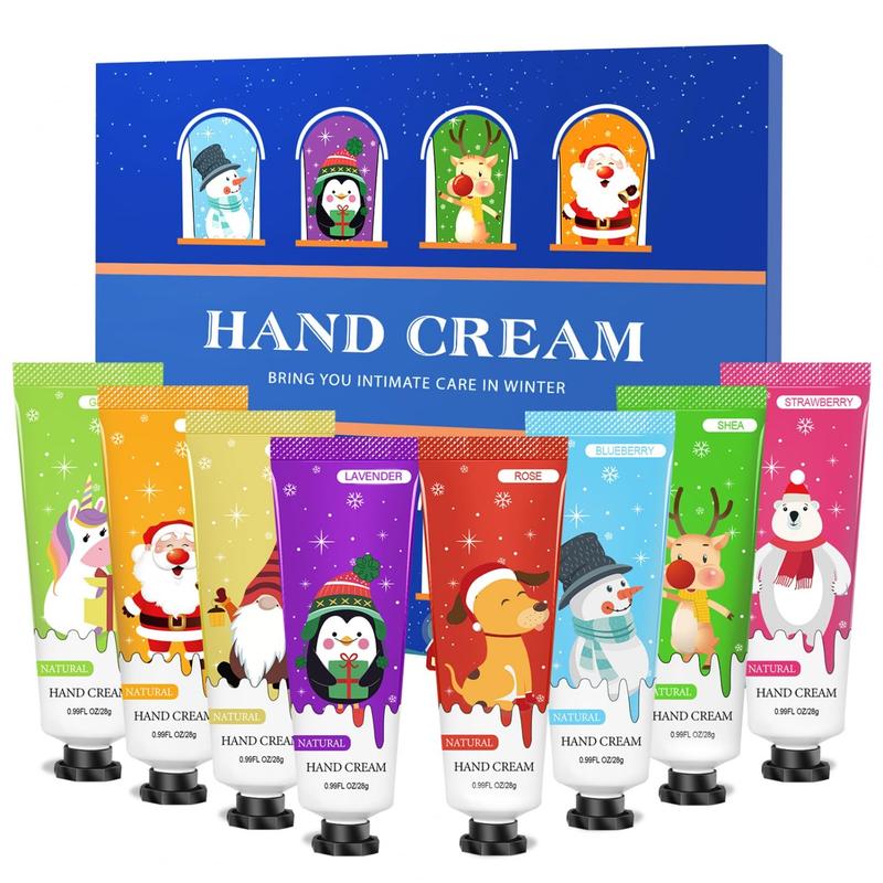 Hand Cream Gift Set Natural Plant Fragrance Shea Hand Lotion for Dry Cracked Hands Christmas Gifts for Women Mom Girls, Unique Christmas Stocking Stuffers, 8 Different Fragrances