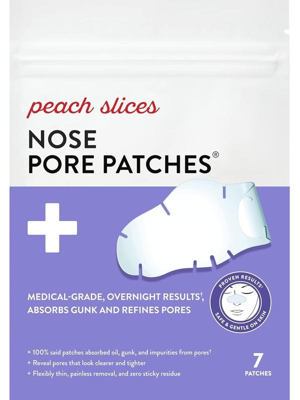 Medical-Grade Hydrocolloid Peach Slices Nose Pore Patches for Absorbing Oil Overnight - 7 Ct - Comfort Skincare