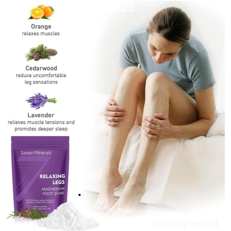 Seven Minerals Relaxing Legs Magnesium Chloride Flakes 3lb - Unique Foot & Nail Soak Formula for Tired Legs and Cramps - Cedarwood & Lavender Masks