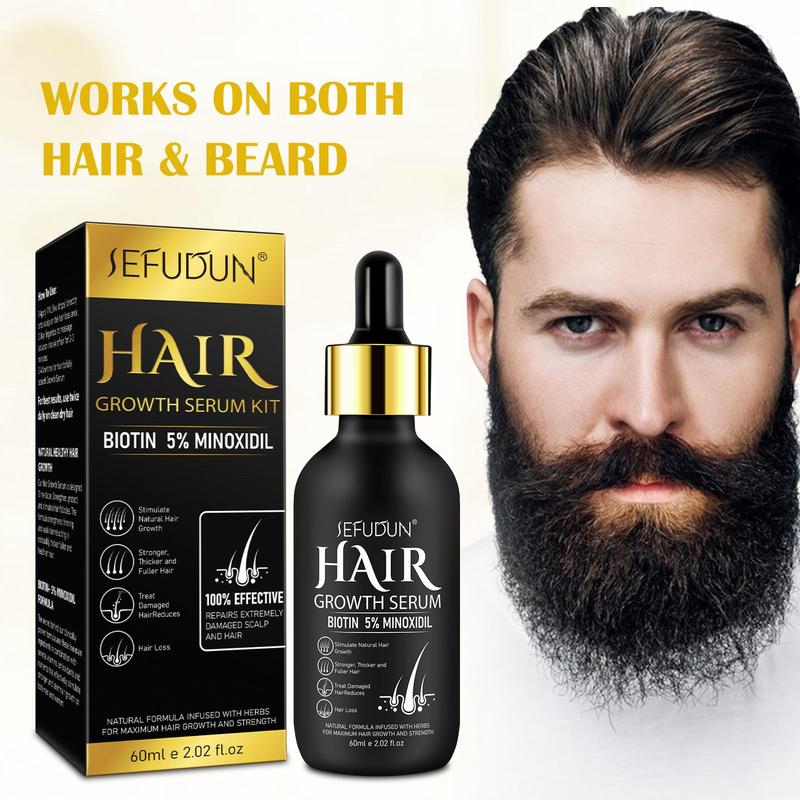 3Counts 5% Minoxidil Hair Serum for Men and Women, Hair Care Serum for Thicker Longer Fuller Hair, with Hair Roller Set