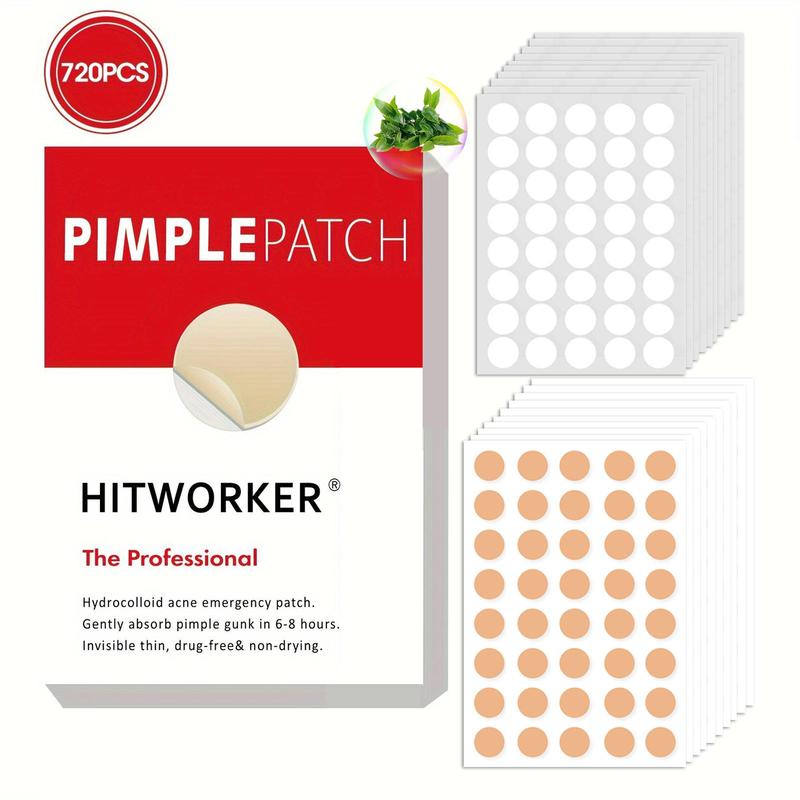 Pimple Patch, 720pcs box Hydrocolloid Acne Cover Patches, Professional Skin Care Products for Women & Men, Facial Skin Care Products, Christmas Gift