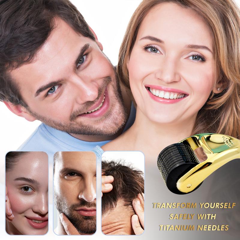 Derma Roller for Face, Beard, and Hair, Titanium Needles - Ideal for Personal Skincare and Hair Care, Suitable for Men and Women