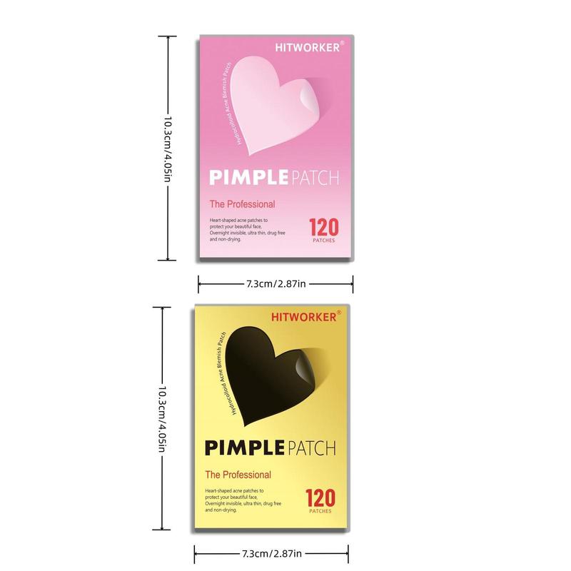 Heart Shaped Hydrocolloid Acne Patches, 120pcs box Hydrocolloid Pimple Patches, Professional Skincare Products for Women & Men