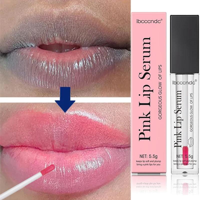 Lips Pink Serum Remove Dark Smoke Lip Plumping Oil Bleaching Melanin Repair Lip Lines Moisturizing Brighten Lip Care Cosmetics