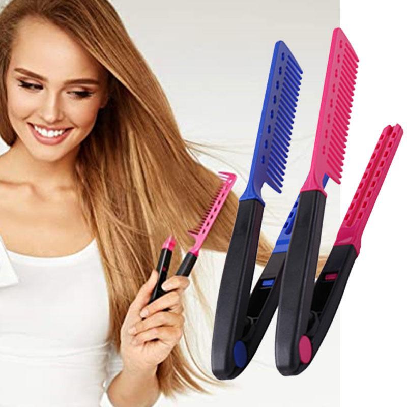 V-type Hair Straightener, 1 Count Hair Brush, Hair Comb, Hair Styling Tools, Portable Folding Hair Comb, Hair Care & Styling Supplies For Home Salon