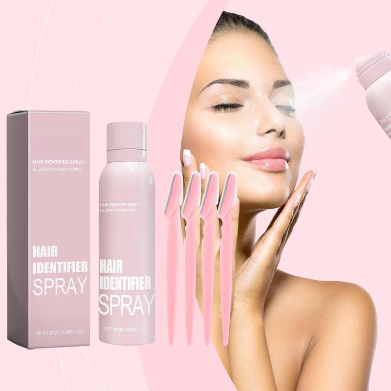 JAYSUING Identifier Spray for Face Shaving: Moisturizing and Skin Care Spray -Skin Dermaplaning Spray for Face (spray plus razor)