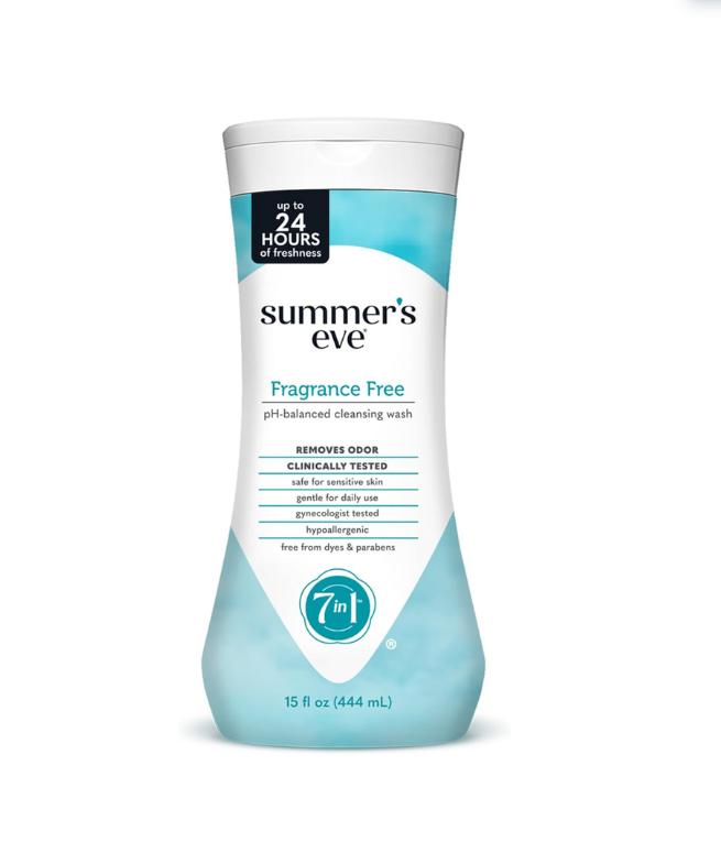 Summer's Eve Fragrance Free Gentle Daily All Over Feminine Body Wash, Removes Odor, Feminine Wash pH Balanced, 15 fl oz Cleansing