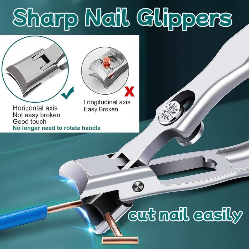 Nail Clippers and Nail Files Set, Ultra Wide Jaw Opening Nail Clipper Set, Ultra SharpStainless Steel Nail Clippers for Tough Nails,Toenail Clippers with Safety Lock,Clippers for FingerNails Toenails, Pedicure, Men &Women  Nail Care Manicure Nail Art